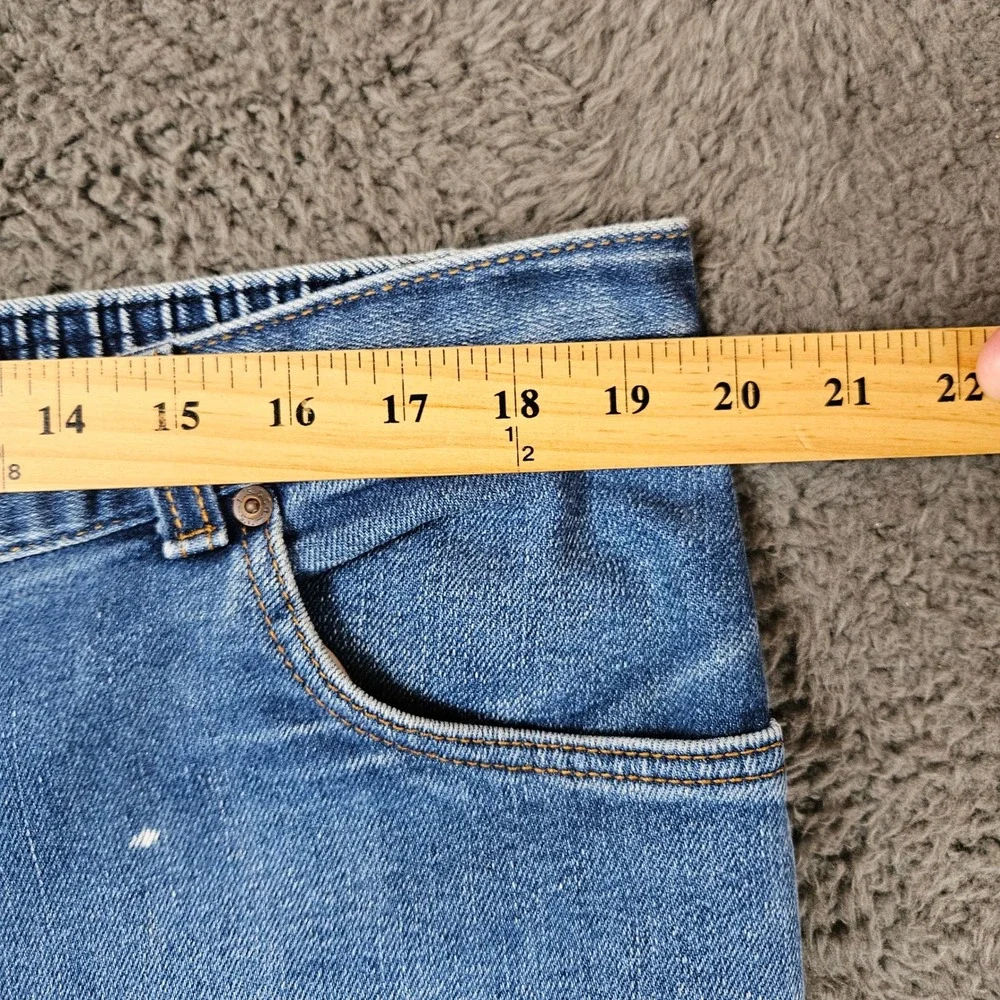 Vintage Levis 26W 40 Light‎ Wash Patchwork Straight Leg Jeans Made in USA Blue